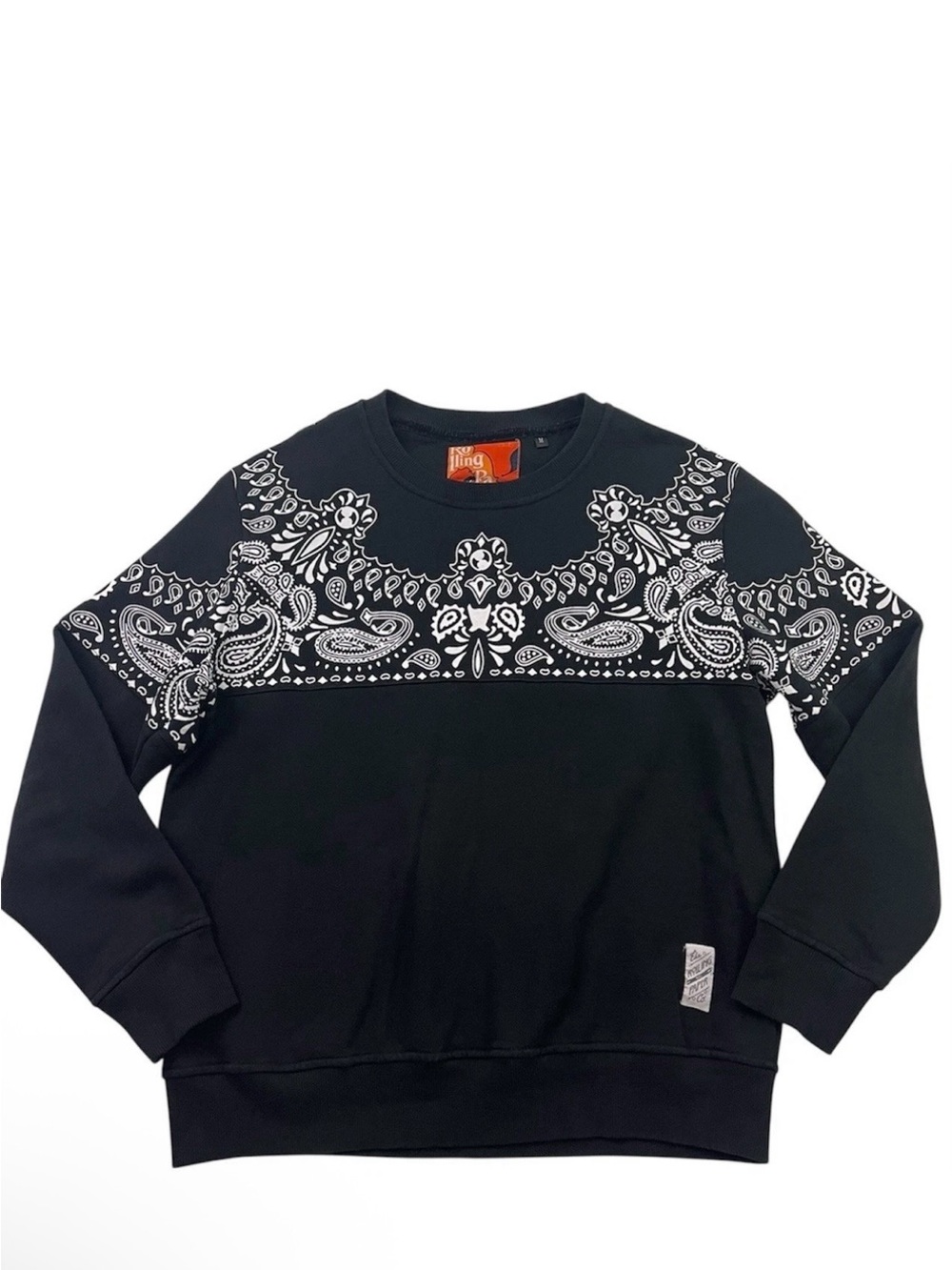 Rolling Paper Co Sweatshirt Men’s M Black Bandana Crewneck Athleisure Cotton